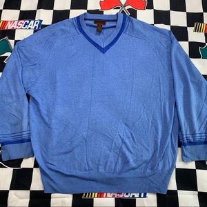 BORN men’s silk cashmere v-neck sweater XL